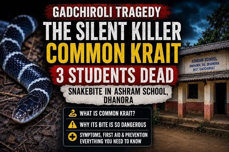 The Silent Danger of the Common Krait: A Tragedy That Has Left Gadchiroli Grieving